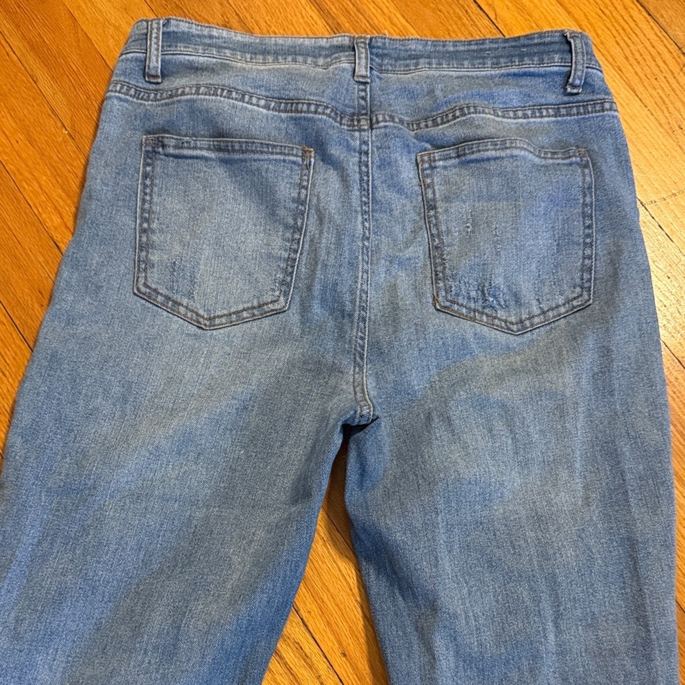Harper High Rise Distressed Blue Jeans - Picture 10 of 12